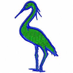 Egret Embroidery Design 6